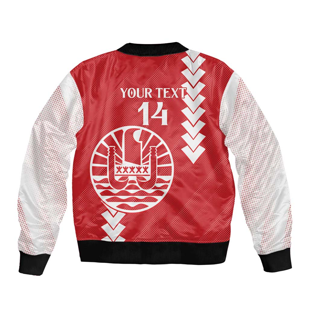 Custom Tahiti Football Sleeve Zip Bomber Jacket Go Toa Aito