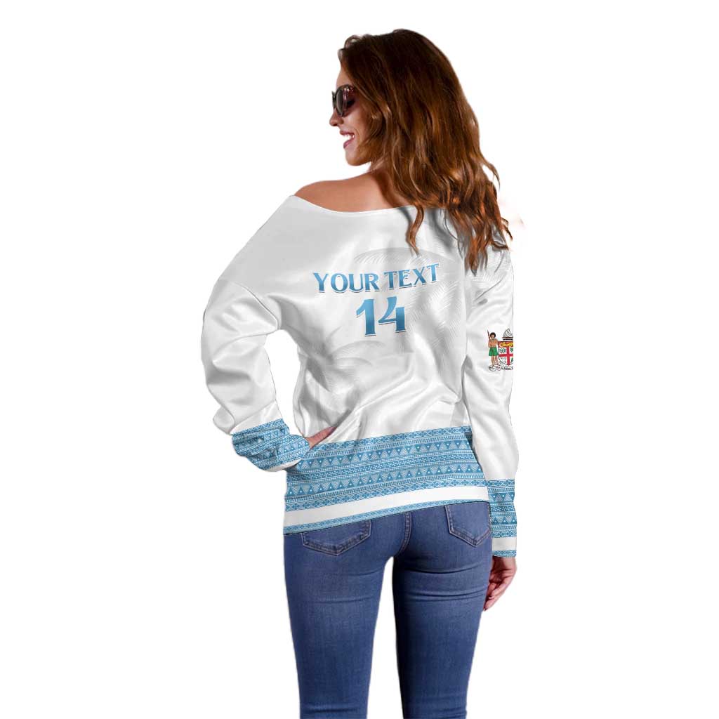 Custom Fiji Tapa Football Off Shoulder Sweater Go Bula Boy!