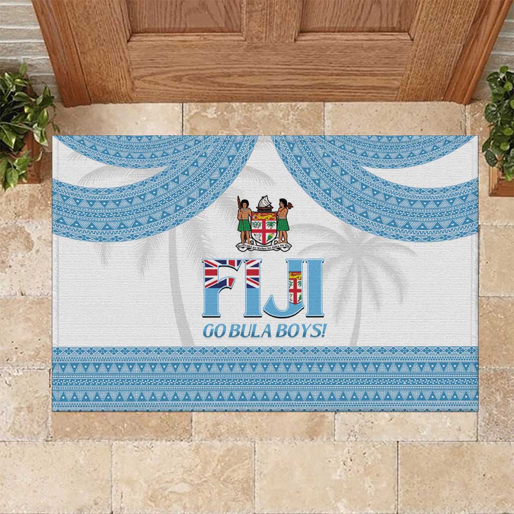 Custom Fiji Tapa Football Rubber Doormat Go Bula Boy!