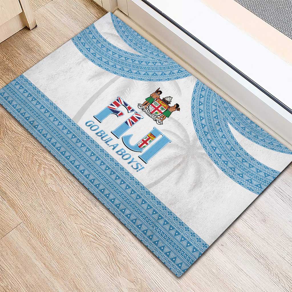 Custom Fiji Tapa Football Rubber Doormat Go Bula Boy!
