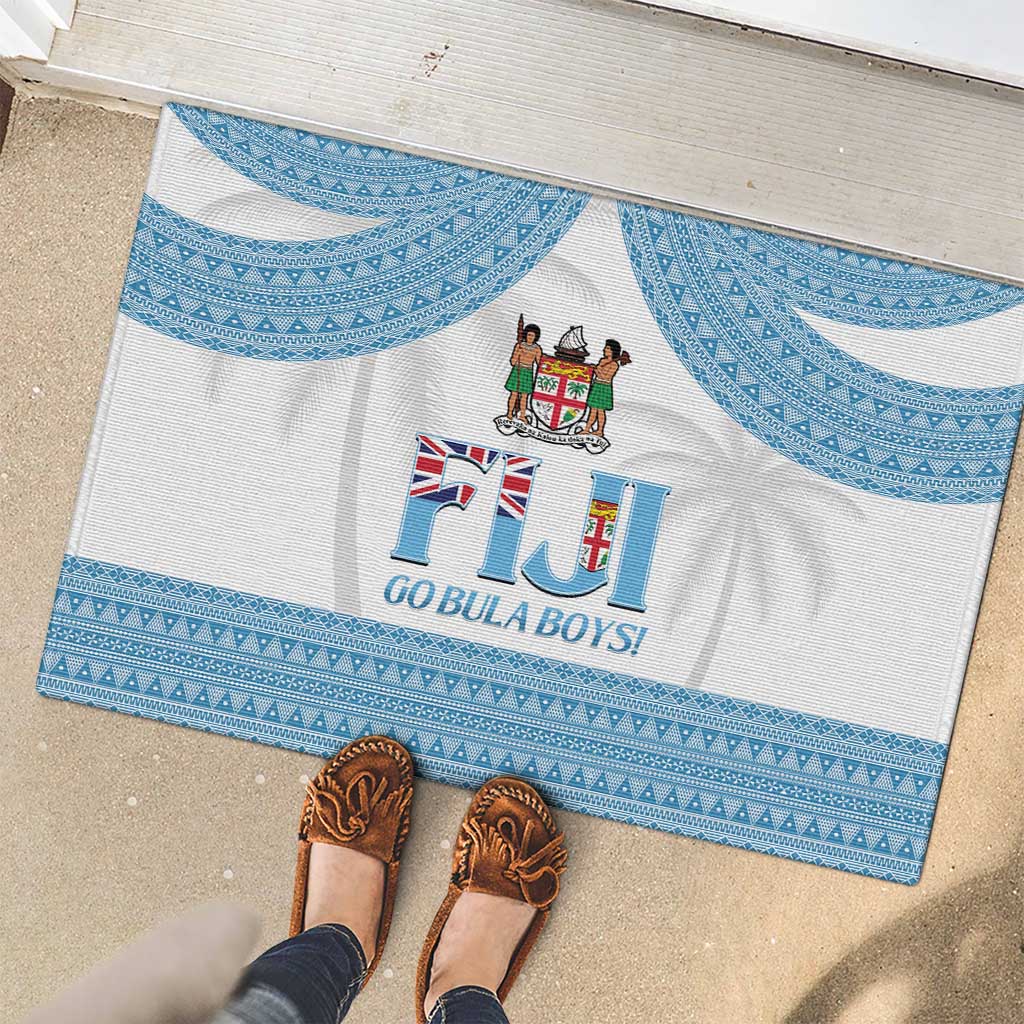 Custom Fiji Tapa Football Rubber Doormat Go Bula Boy!