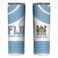 Custom Fiji Tapa Football Skinny Tumbler Go Bula Boy!