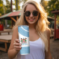 Custom Fiji Tapa Football Skinny Tumbler Go Bula Boy!
