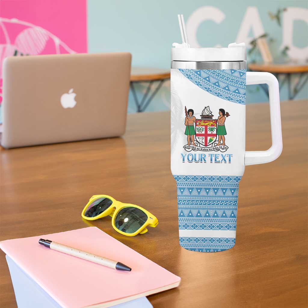 Custom Fiji Tapa Football Tumbler With Handle Go Bula Boy!