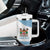 Custom Fiji Tapa Football Tumbler With Handle Go Bula Boy!