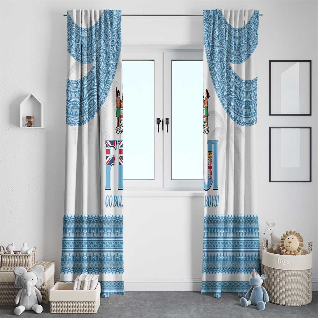 Custom Fiji Tapa Football Window Curtain Go Bula Boy!