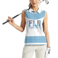 Custom Fiji Tapa Football Women Sleeveless Polo Shirt Go Bula Boy!