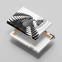 New Zealand Silver Fern Curling Personalised Canvas Wall Art Aotearoa Kiwi Ponga Black White Version - Polynesian Pride
