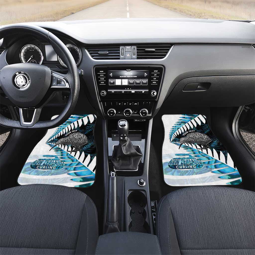 New Zealand Silver Fern Curling Personalised Car Mats Aotearoa Kiwi Ponga Paua Shell Version - Polynesian Pride