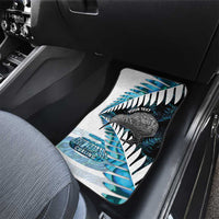 New Zealand Silver Fern Curling Personalised Car Mats Aotearoa Kiwi Ponga Paua Shell Version - Polynesian Pride