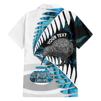 New Zealand Silver Fern Curling Personalised Family Matching Off Shoulder Short Dress and Hawaiian Shirt Aotearoa Kiwi Ponga Paua Shell Version LT14 - Polynesian Pride