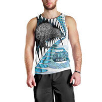 New Zealand Silver Fern Curling Personalised Men Tank Top Aotearoa Kiwi Ponga Paua Shell Version - Polynesian Pride