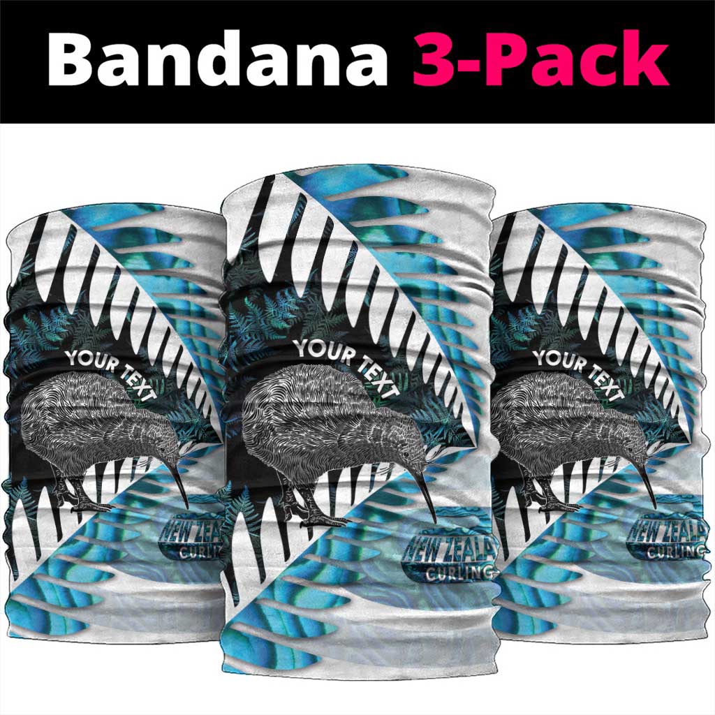 New Zealand Silver Fern Curling Personalised Neck Gaiter Aotearoa Kiwi Ponga Paua Shell Version - Polynesian Pride