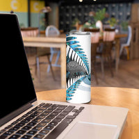 New Zealand Silver Fern Curling Personalised Skinny Tumbler Aotearoa Kiwi Ponga Paua Shell Version - Polynesian Pride