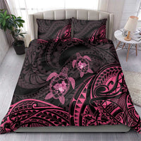 Pink Black Polynesia Floral Sea Turtle Bedding Set - Polynesian Pride