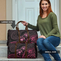 Pink Black Polynesia Floral Sea Turtle Travel Bag - Polynesian Pride