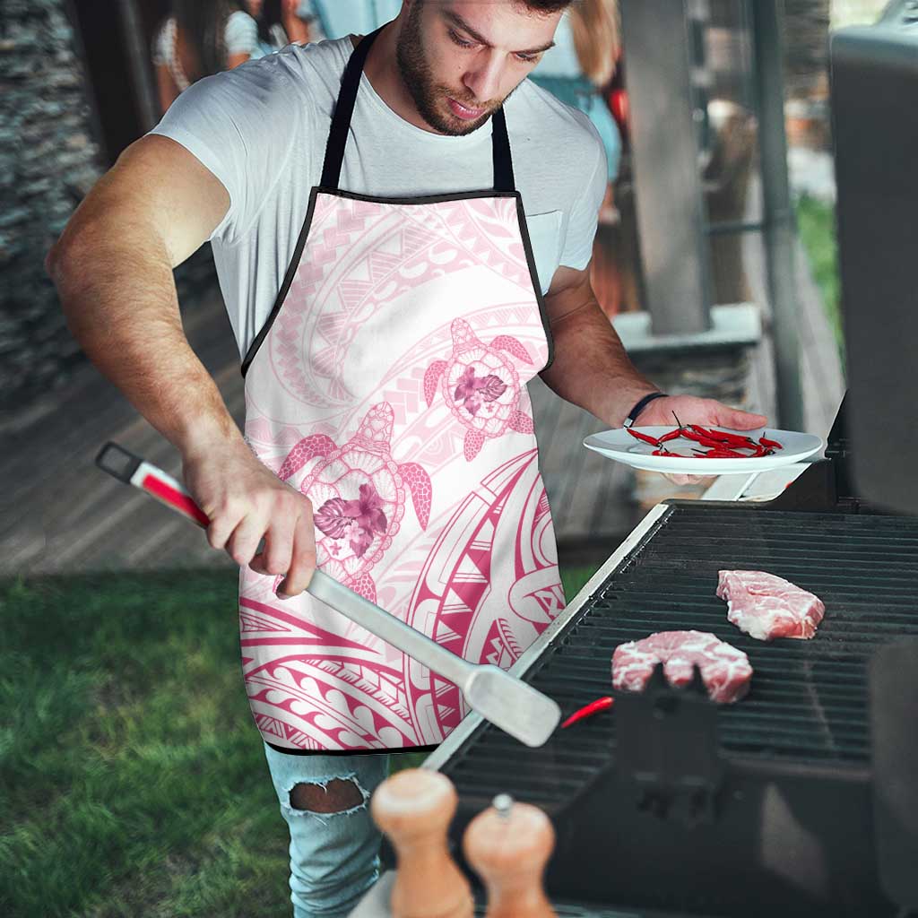 Pink White Polynesia Floral Sea Turtle Apron - Polynesian Pride