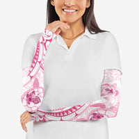 Pink White Polynesia Floral Sea Turtle Arm Sleeves - Polynesian Pride