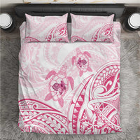 Pink White Polynesia Floral Sea Turtle Bedding Set - Polynesian Pride