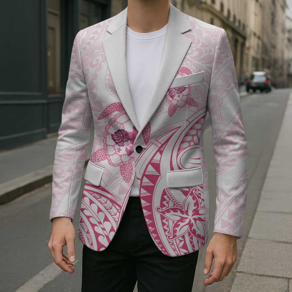 Pink White Polynesia Floral Sea Turtle Blazer - Polynesian Pride