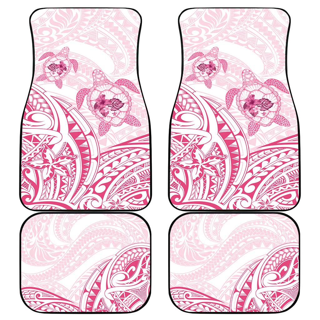 Pink White Polynesia Floral Sea Turtle Car Mats - Polynesian Pride