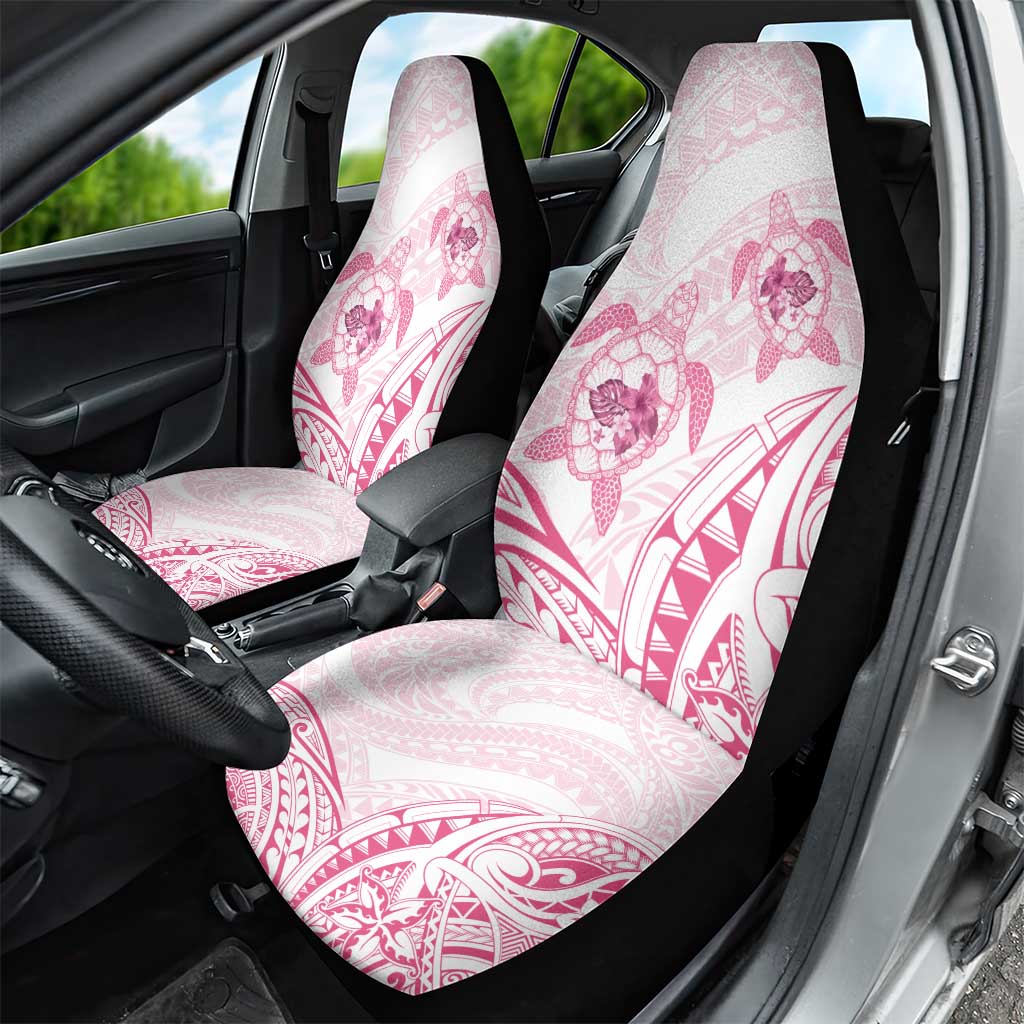 Pink White Polynesia Floral Sea Turtle Car Seat Cover - Polynesian Pride