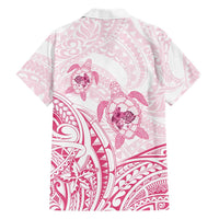 Pink White Polynesia Floral Sea Turtle Family Matching Mermaid Dress and Hawaiian Shirt - Polynesian Pride