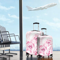 Pink White Polynesia Floral Sea Turtle Luggage Cover - Polynesian Pride