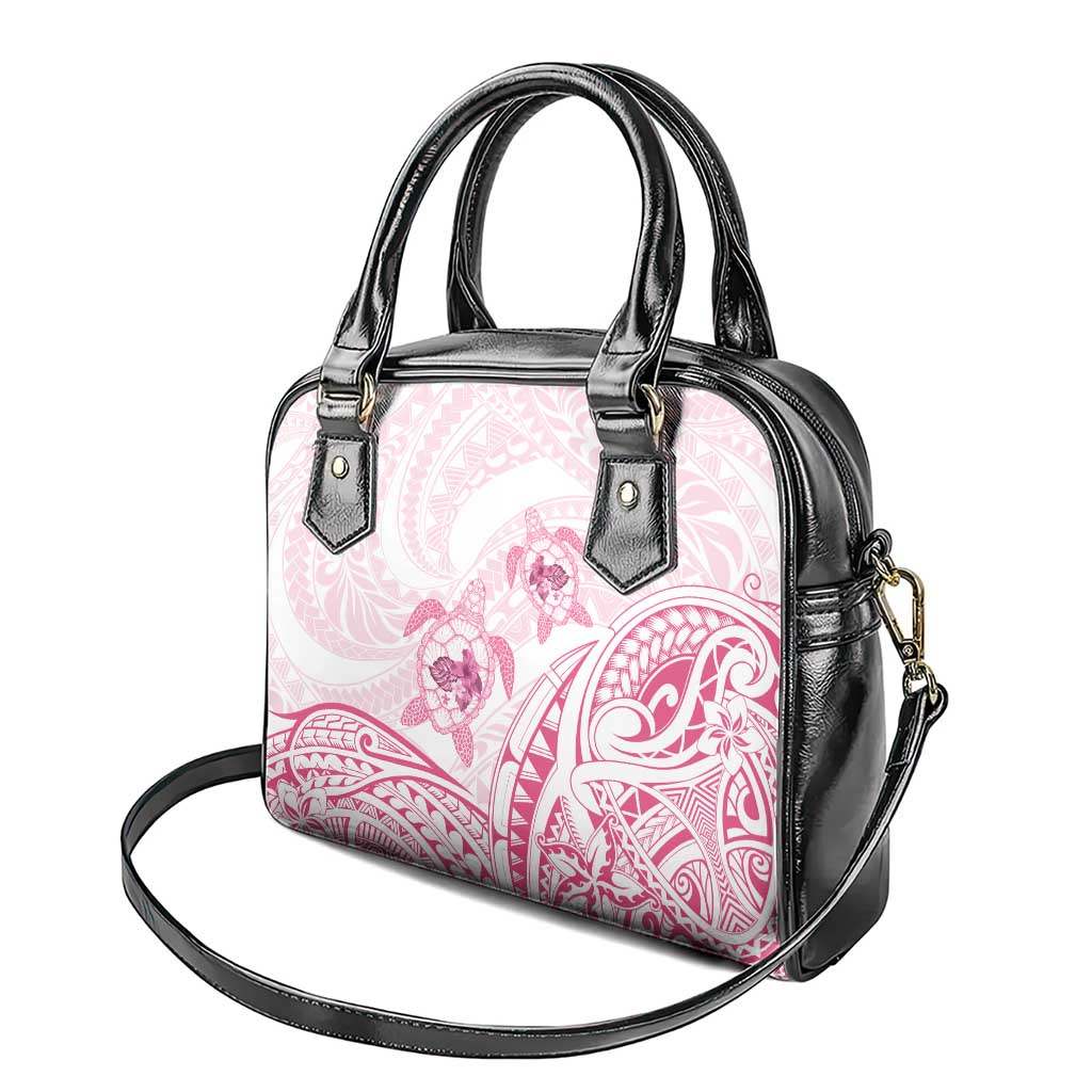 Pink White Polynesia Floral Sea Turtle Shoulder Handbag - Polynesian Pride