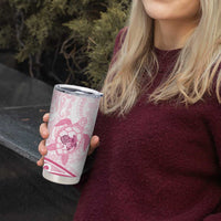 Pink White Polynesia Floral Sea Turtle Tumbler Cup - Polynesian Pride