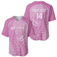 Custom New Zealand Silver Fern Rugby 2025 Baseball Jersey All Black Aotearoa Maori Pink