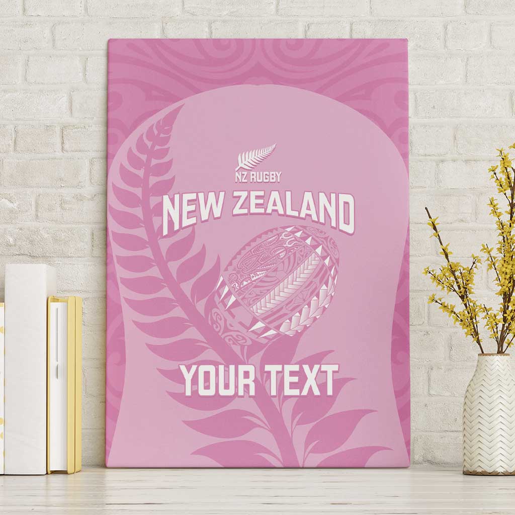 Custom New Zealand Silver Fern Rugby 2025 Canvas Wall Art All Black Aotearoa Maori Pink