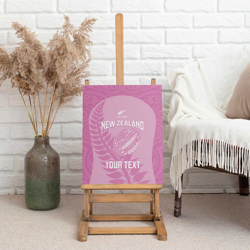 Custom New Zealand Silver Fern Rugby 2025 Canvas Wall Art All Black Aotearoa Maori Pink
