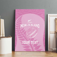 Custom New Zealand Silver Fern Rugby 2025 Canvas Wall Art All Black Aotearoa Maori Pink