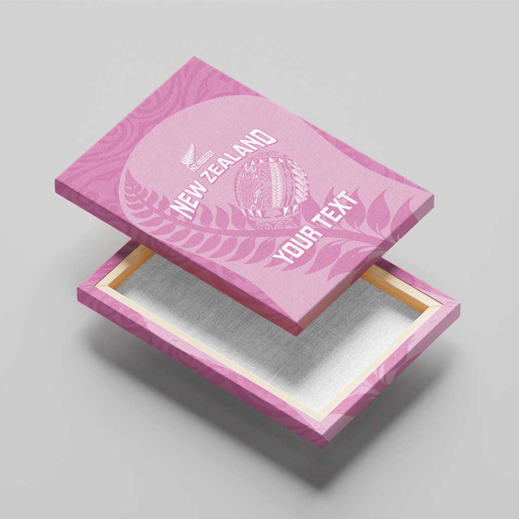 Custom New Zealand Silver Fern Rugby 2025 Canvas Wall Art All Black Aotearoa Maori Pink