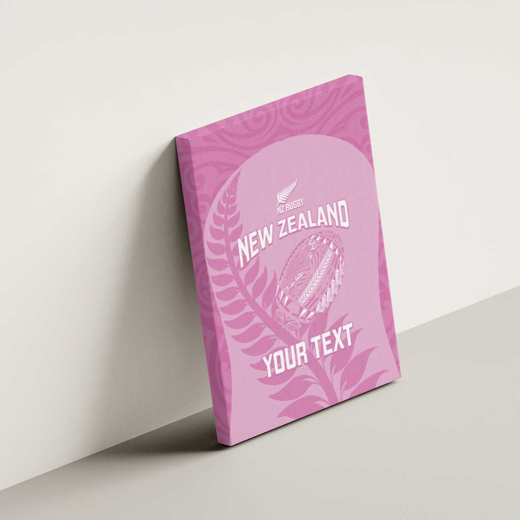 Custom New Zealand Silver Fern Rugby 2025 Canvas Wall Art All Black Aotearoa Maori Pink