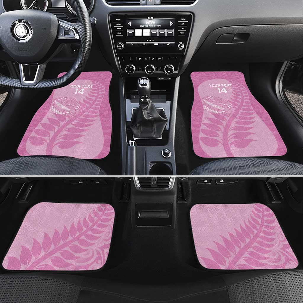 Custom New Zealand Silver Fern Rugby 2025 Car Mats All Black Aotearoa Maori Pink