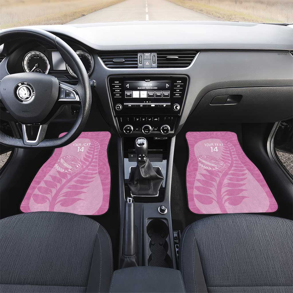 Custom New Zealand Silver Fern Rugby 2025 Car Mats All Black Aotearoa Maori Pink