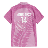 Custom New Zealand Silver Fern Rugby 2025 Family Matching Mermaid Dress and Hawaiian Shirt All Black Aotearoa Maori Pink