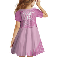 Custom New Zealand Silver Fern Rugby 2025 Family Matching Summer Maxi Dress and Hawaiian Shirt All Black Aotearoa Maori Pink