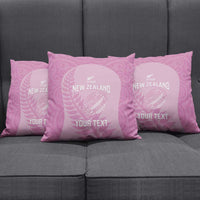Custom New Zealand Silver Fern Rugby 2025 Pillow Cover All Black Aotearoa Maori Pink - Polynesian Pride