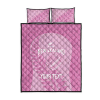 Custom New Zealand Silver Fern Rugby 2025 Quilt Bed Set All Black Aotearoa Maori Pink
