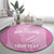 Custom New Zealand Silver Fern Rugby 2025 Round Carpet All Black Aotearoa Maori Pink