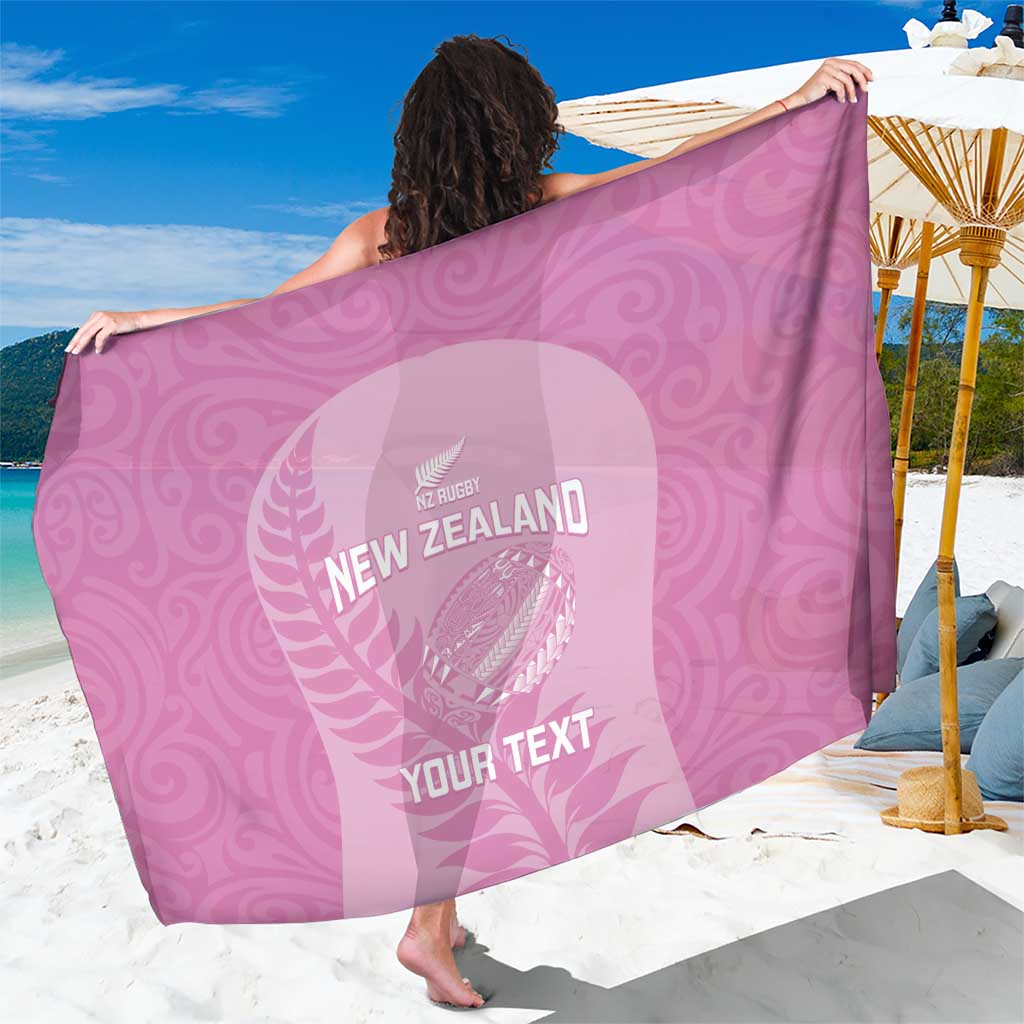 Custom New Zealand Silver Fern Rugby 2025 Sarong All Black Aotearoa Maori Pink