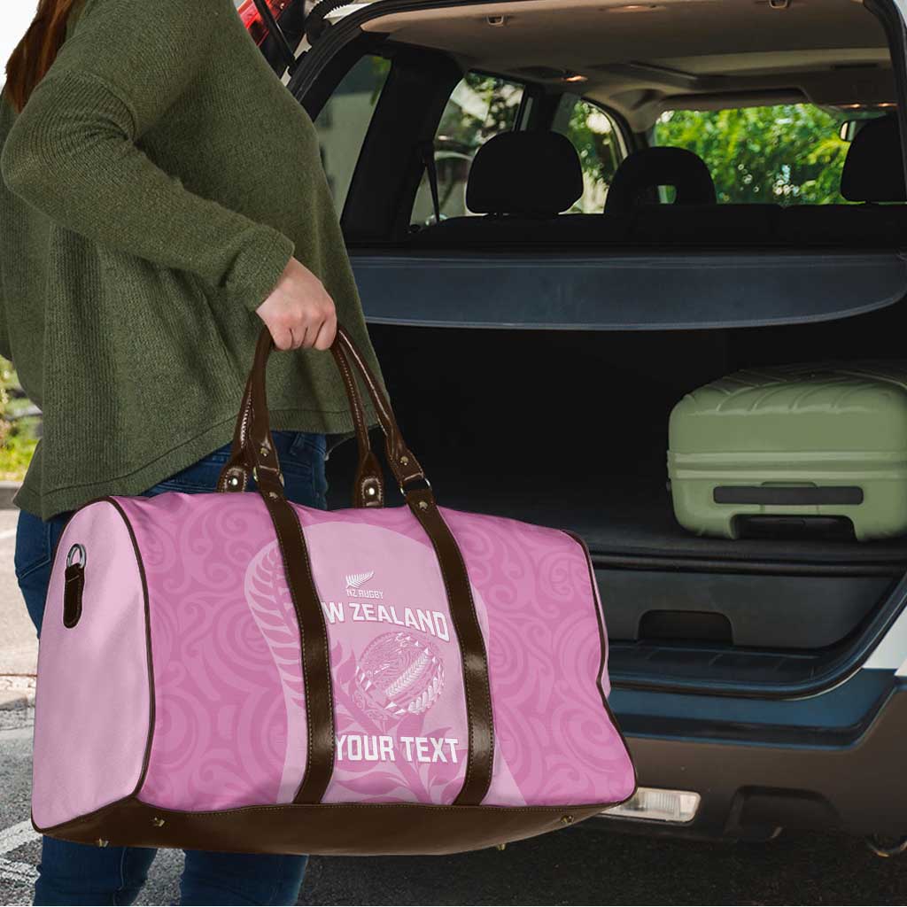 Custom New Zealand Silver Fern Rugby 2025 Travel Bag All Black Aotearoa Maori Pink - Polynesian Pride