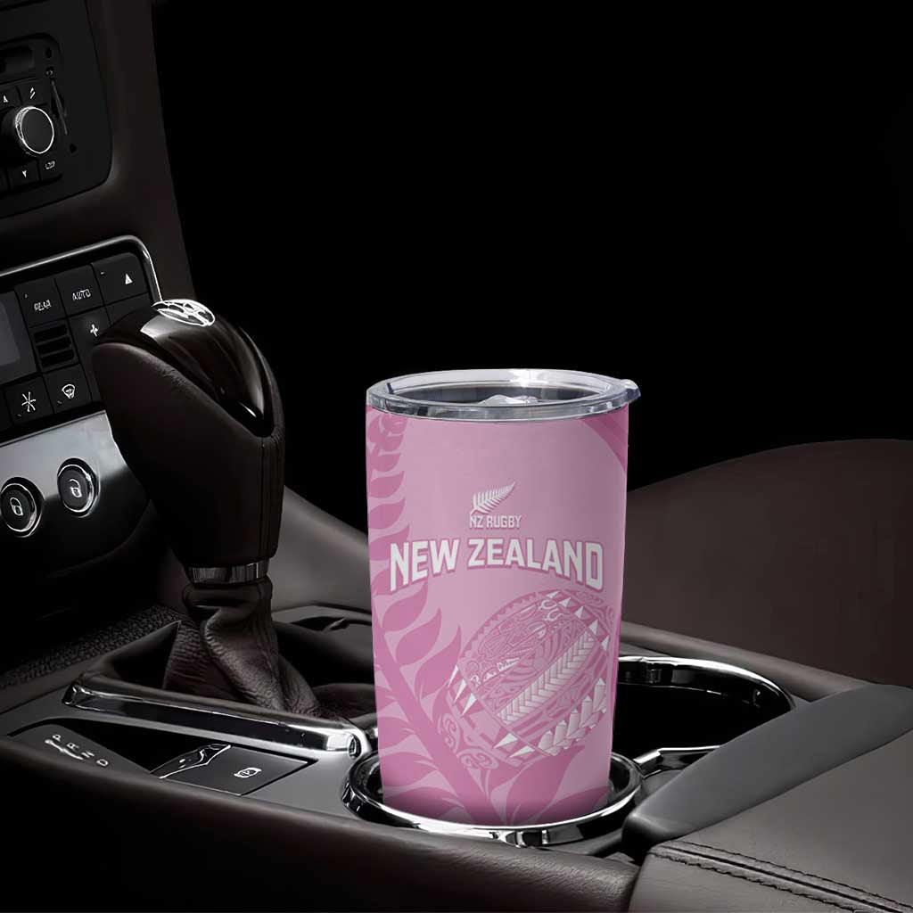 Custom New Zealand Silver Fern Rugby 2025 Tumbler Cup All Black Aotearoa Maori Pink