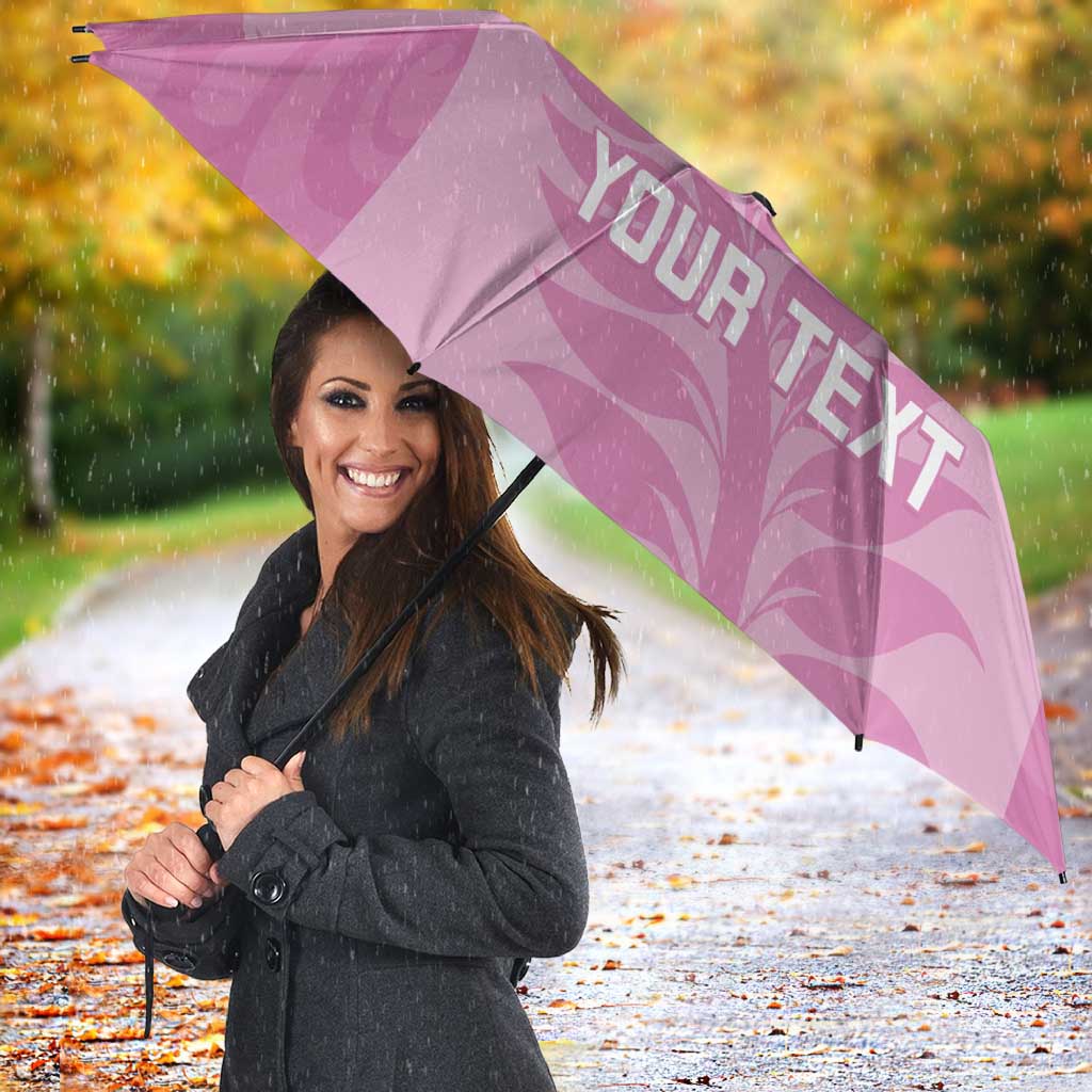 Custom New Zealand Silver Fern Rugby 2025 Umbrella All Black Aotearoa Maori Pink - Polynesian Pride