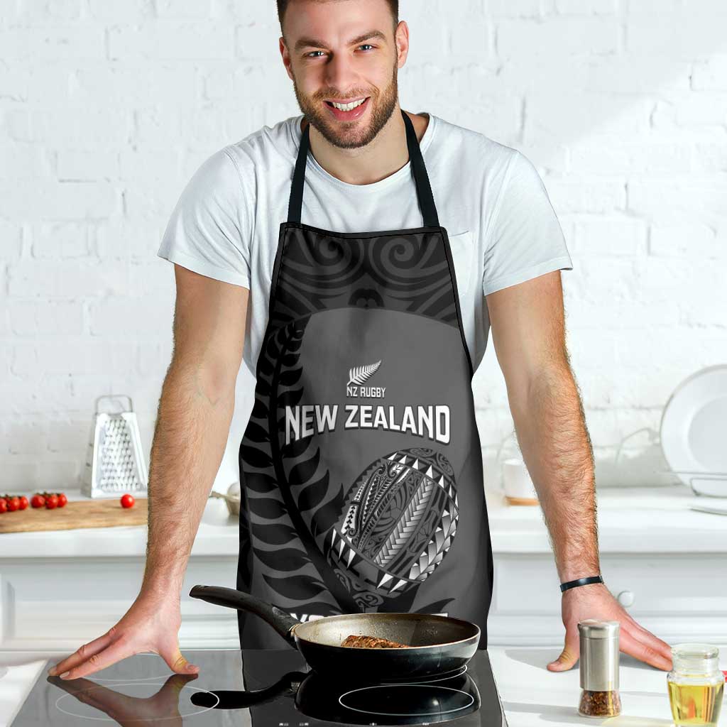 Custom New Zealand Silver Fern Rugby 2025 Apron Go Champions Aotearoa Maori Black - Polynesian Pride
