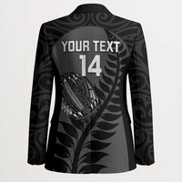 Custom New Zealand Silver Fern Rugby 2025 Blazer Go Champions Aotearoa Maori Black - Polynesian Pride