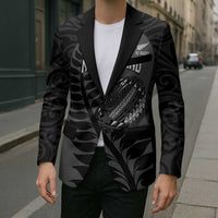 Custom New Zealand Silver Fern Rugby 2025 Blazer Go Champions Aotearoa Maori Black - Polynesian Pride